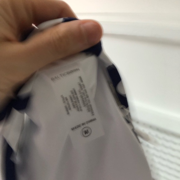 NWT Baltic Born Bali One Shoulder Bikini Top ONLY in Navy and White Size Medium - Picture 12 of 12